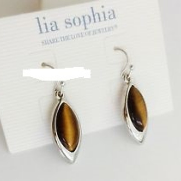 Lia Sophia Jewelry - Lia Sophia "Fawn" tiger eye brown earrings